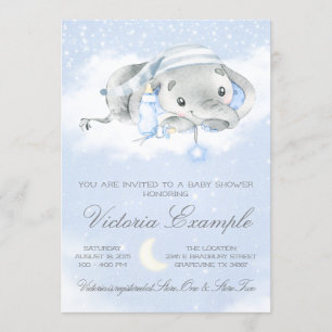 Slaapkamertje Baby Olifant Jongens Baby Shower Kaart