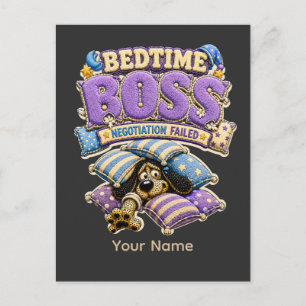 Slaapkamervoor Bed Fun T-shirt Briefkaart