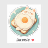 Slaapkat Ontbijt Toast en Ei Sticker (Vel)
