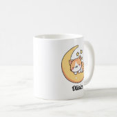 Slaapkat op een maan droom gewoonte koffiemok (Voorkant rechts)