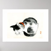 Slaapkat van Kono Bairei (1844-1895) Poster (Voorkant)