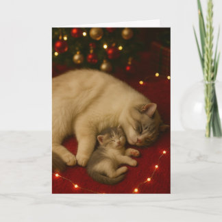 Slaapkatten Kerstmis Vouwkaart Kaart