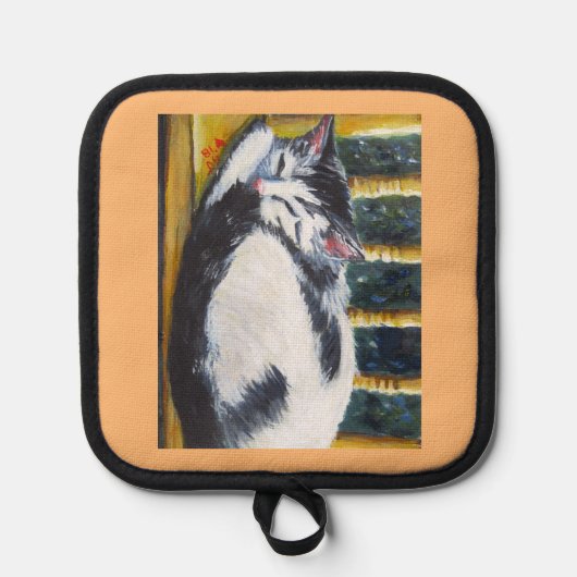 Slaapkitten op stoel Oven Mitts & Pot Houders (Voorkant)