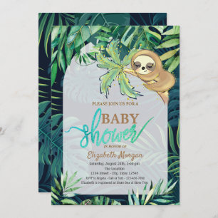 Slaapluiaard Zomer Palm Leaf Baby shower Kaart