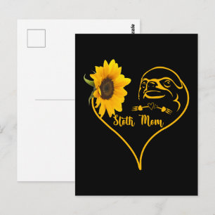 Slaapmoeder met zonnebloempje Moederdag Briefkaart