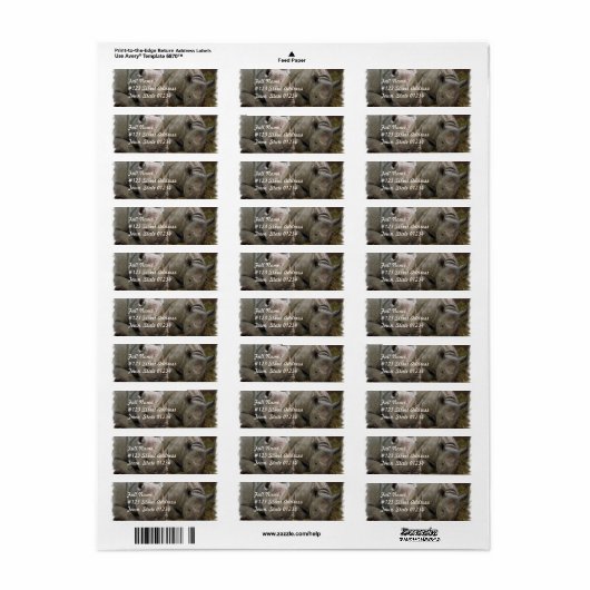 Slaapneushoorns Verzendlabels Etiket (Full Sheet)