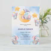 Slaapolifanten Baby shower Kaart (Staand voorkant)