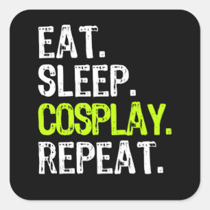 slaapoppresplay herhaal cosplayer cosplaygift vierkante sticker