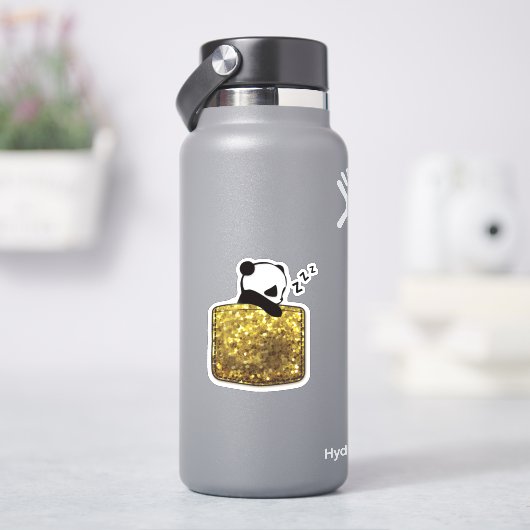 slaappanda in een zak sticker (HydroFlask)