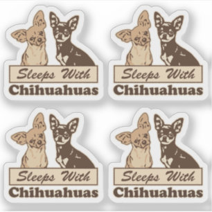 Slaapplaatsen met Chihuahuas Grappige Contour Cut Sticker