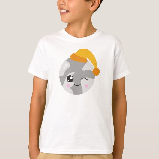Slaapplanet, stutvlak, vlak met nachtkap t-shirt (Voorkant)