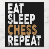 Slaapschaak herhalen wijn etiket (Enkel label)