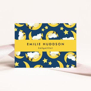 Slaapschaap, Babysitter, dagverzorging, kinderverz Visitekaartje