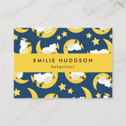 Slaapschaap, Babysitter, dagverzorging, kinderverz Visitekaartje (Voorkant)