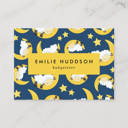 Slaapschaap, Babysitter, dagverzorging, kinderverz Visitekaartje (Voorkant)