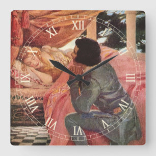  slaapschoonheid van Jessie Willcox Smith Vierkante Klok