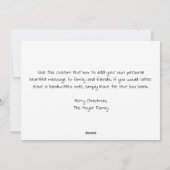 Slaapschutter en renrendiertje in Night Sky Kerstm Feestdagenkaart (Achterkant)