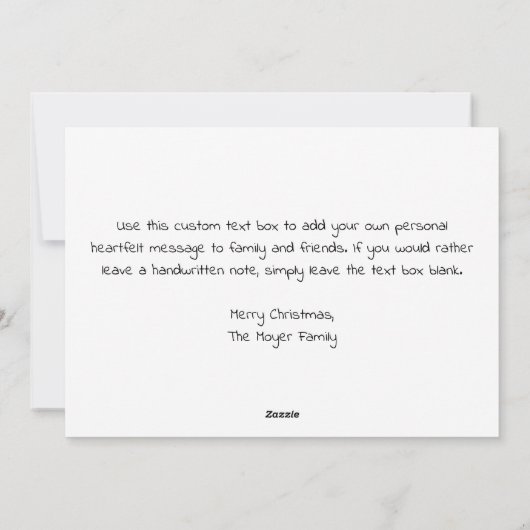 Slaapschutter en renrendiertje in Night Sky Kerstm Feestdagenkaart (Achterkant)