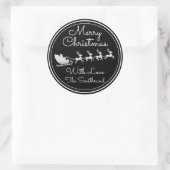 Slaapschutter met de naam Silver Santa Slapigh Dee Ronde Sticker (Tas)