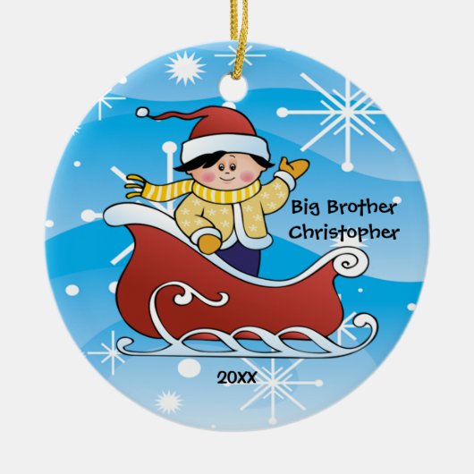 Slaapse Big Brother kerstversiering Keramisch Ornament (Voorkant)