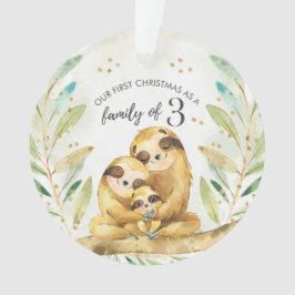 Slaapse Eerste Kerstmis als familie van drie Ornament