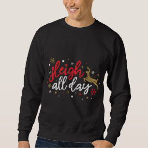 Slaapse hele dag rendieren Funny Cute Kerstmis Trui