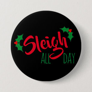 'Slaapse' kerstButton de hele dag Ronde Button 7,6 Cm
