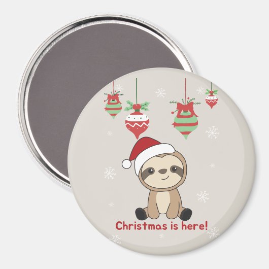 Slaapse kerstsneeuw Winterdieren Slannet Magneet (Voorkant / Achterkant)