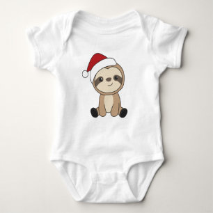 Slaapse kerstsneeuw Winterdieren Sloths Baby Bo Romper
