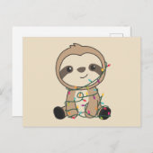 Slaapse kerstsneeuw Winterdieren Slots Postcar Briefkaart (Voorkant / Achterkant)