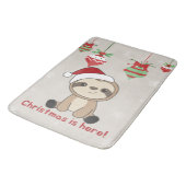 Slaapse kerstsneeuwwinterdieren Wit Ma Badmat (Gekanteld)