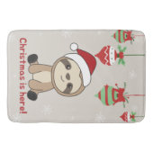 Slaapse kerstsneeuwwinterdieren Wit Ma Badmat (Voorkant)