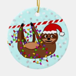 Slaapse kerstversiering, kerstlichten, keramisch ornament