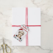 Slaapse kerstwinter winterdieren gleuf ta cadeaulabel (Met Touw)
