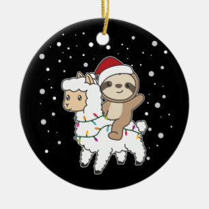 Slaapse kerstwinter winterdieren keramisch O Ornament