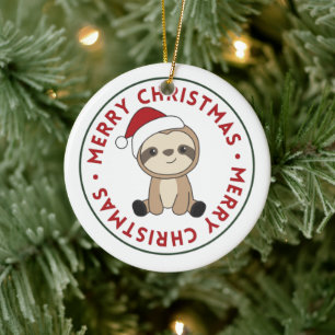 Slaapse kerstwinter winterdieren Sloten keramische Keramisch Ornament
