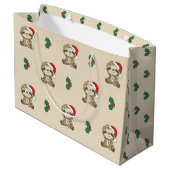Slaapse kerstwinterdieren Grote Gift B Groot Cadeauzakje (Achterkant Gekanteld)