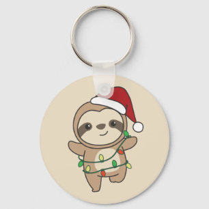 Slaapse kerstwinterdieren Sleutelhanger