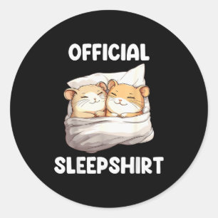 Slaapshirt Slapen Hamster Dierenliefhebbers Pyjama Ronde Sticker