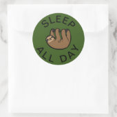 Slaapstand de hele dag ronde sticker (Tas)