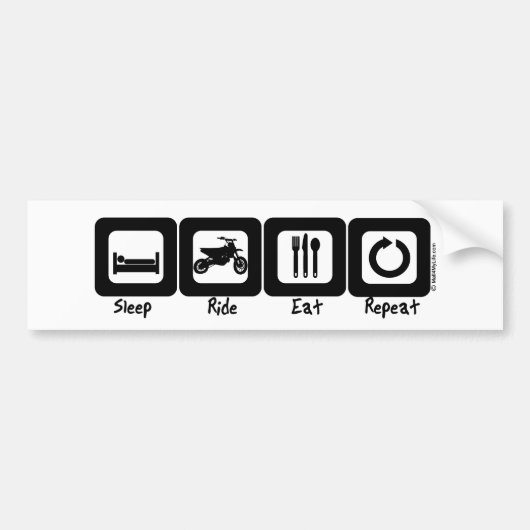 Slaapstand Eat Herhalen Bumpersticker (Voorkant)