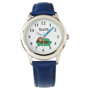 Slaapstand met naambordjes bekijken horloge