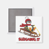 Slaapstand - Sneeuwslaapstand Cute Penguin Winter Magneet (Voorkant / Achterkant)