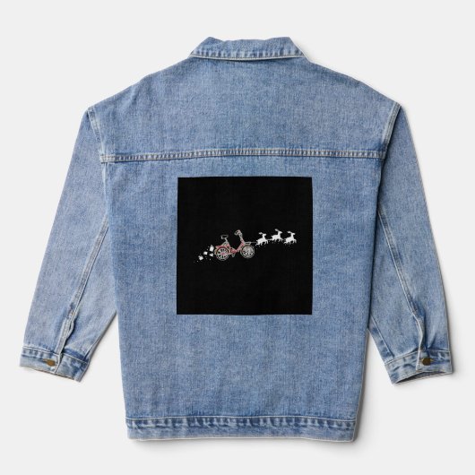 Slaapstand voor kerstkerstmis met fiets - Funny Bi Denim Jacket (Achterkant)