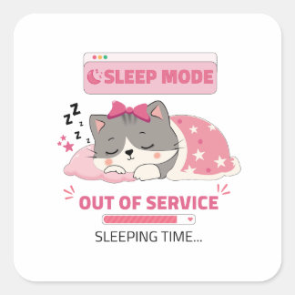 slaapstemming vierkante sticker
