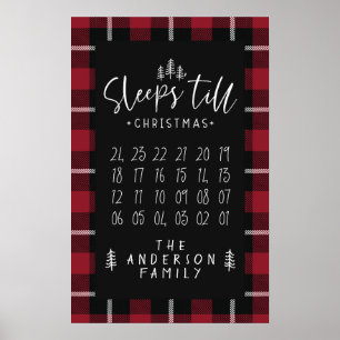Slaapt tot Kerstmis moderne minimalistische boerde Poster