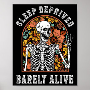 Slaaptekort Byrne Alive Fun Skeleton Halloween Poster