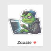 Slaaptekort Kikker Programmeur Code Sticker (Vel)
