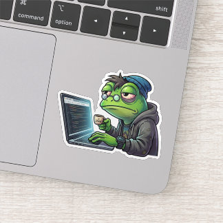 Slaaptekort Kikker Programmeur Code Sticker