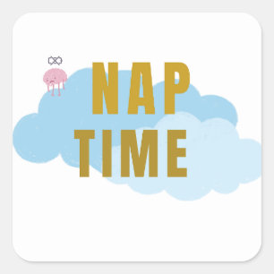 Slaaptijdsticker – Slaapwolk en Grappig Ontwerp Vierkante Sticker